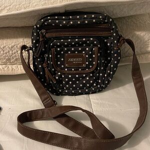 Joe Boxer Women's Polka Dot Crossbody Bag Black & White Casual Small